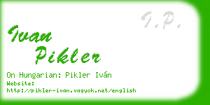 ivan pikler business card