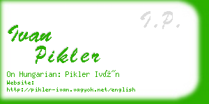 ivan pikler business card